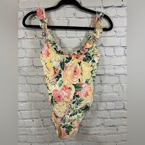 Faithfull The Brand Hanna Venissa Floral Chic Vacation One Piece Swimsuit S